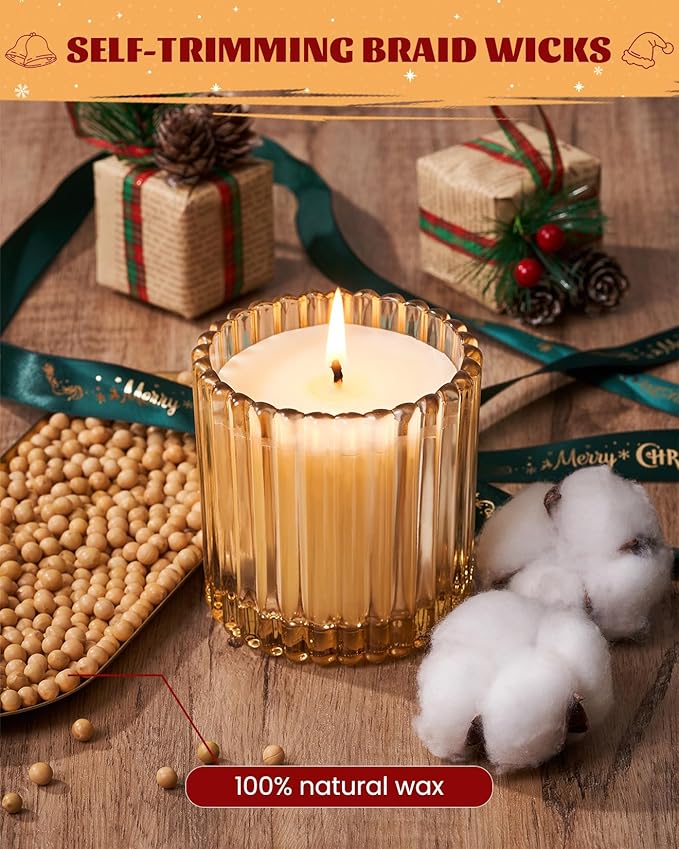 M&SENSE Blood Orange Clove Scented Candles, 1 Wick Jar Candle, Christmas Fall Gifts for Home Decor, Up to 60 Hours Burning, Natural Soy Wax Relaxing Aromatherapy Candle