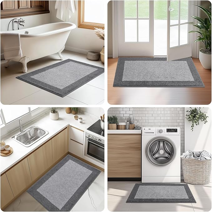Machine Washable Kitchen Rug 24" x 96", Non Slip Kitchen Mat for Floor, Absorbent Entrance Runner Rug for Bedroom, Hallway, Bathroom, Door (Roll Packing)