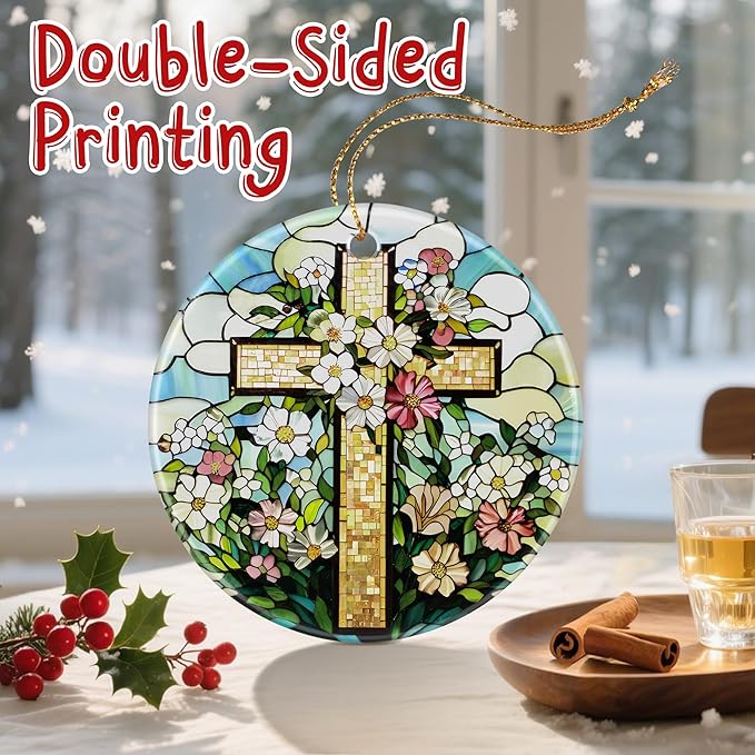Beautiful Cross Christmas Ornaments: Christmas Tree Ornaments & Holiday Decor – Religious Gifts, Perfect Holiday Presents & Gift Ideas for Christian, Friend, Coworker, and FA