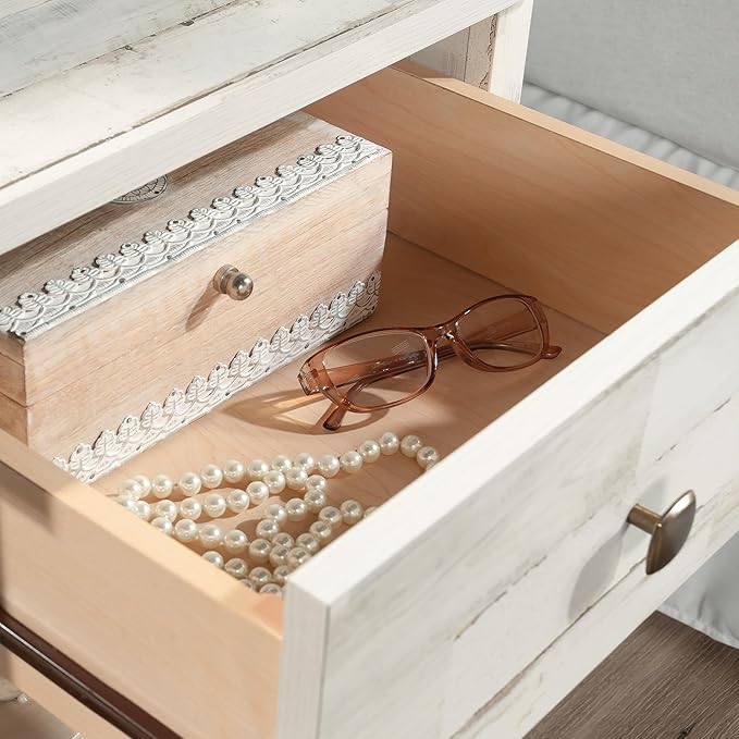 Sauder River Ranch Night Stand, White Plank Finish