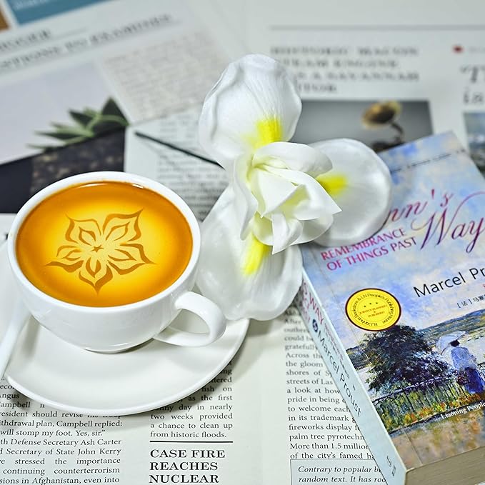 8pcs Luxury PU Yellow White Fall Flowers Real Touch Wedding Bouquets Artificial Flowers for Decoration DIY Floral Gifts Home Office Table Decor Farmhouse Table Centerpiece Decorations