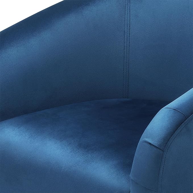 Yaheetech Club Chair, Velvet Accent Chair Upholstered Barrel Chair Sitting Chair with Armrest and Low Back for Living Room Bedroom, Pagoda Blue