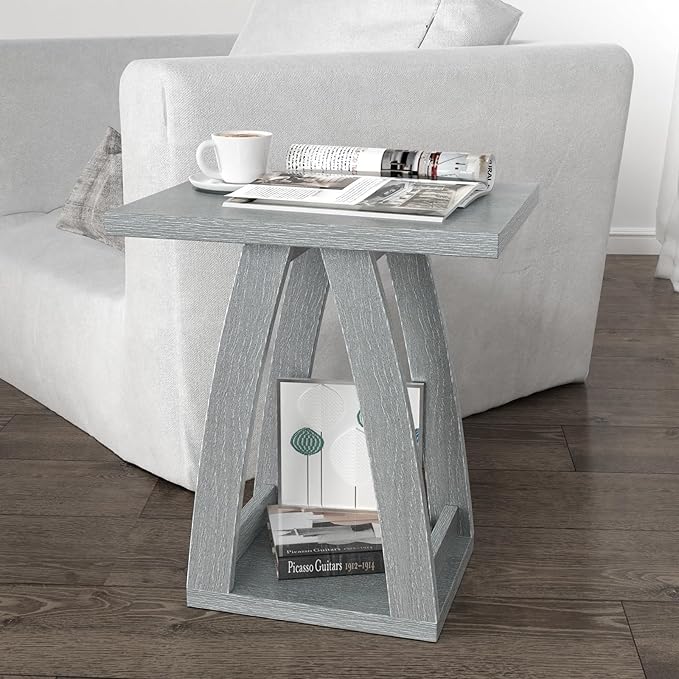 End Tables Living Room Set of 2. Side Tables Living Room. Side Table Beside Sofa. Modern End Table for Home. Slate Grey End Tables Set of 2