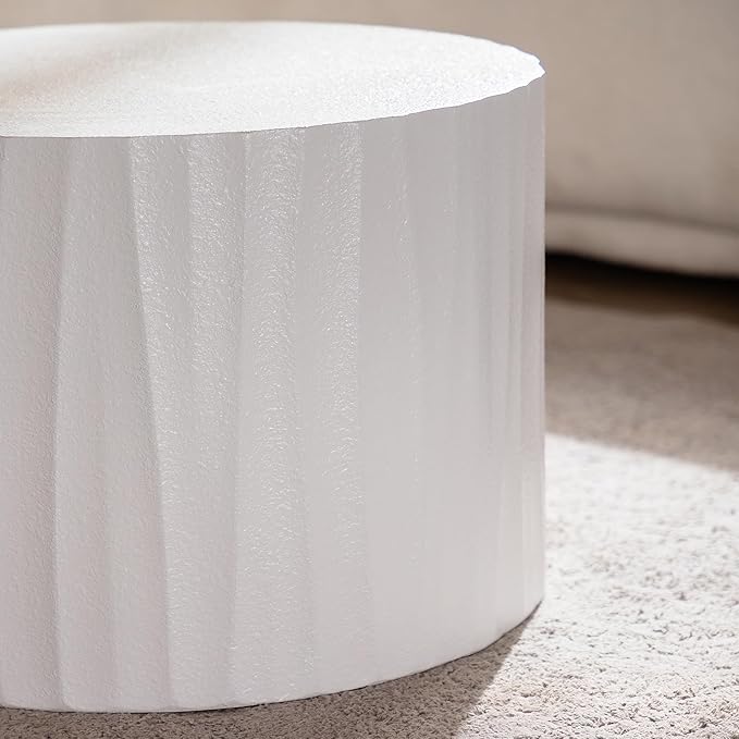 Nesting Coffee Table Set of 2, Modern Round Wooden Circle Accent Coffee Tables for Small Spaces Living Room Bedroom Balcony Office Drum Side Table