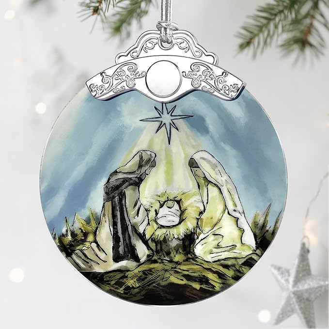 Stained Glass Nativity Ornament, Religious Christmas Ornaments, Christmas Decorations for Tree, Holiday Ornament, Christian Gifts, Religious Gifts, Gift Ideas & Xmas Gift