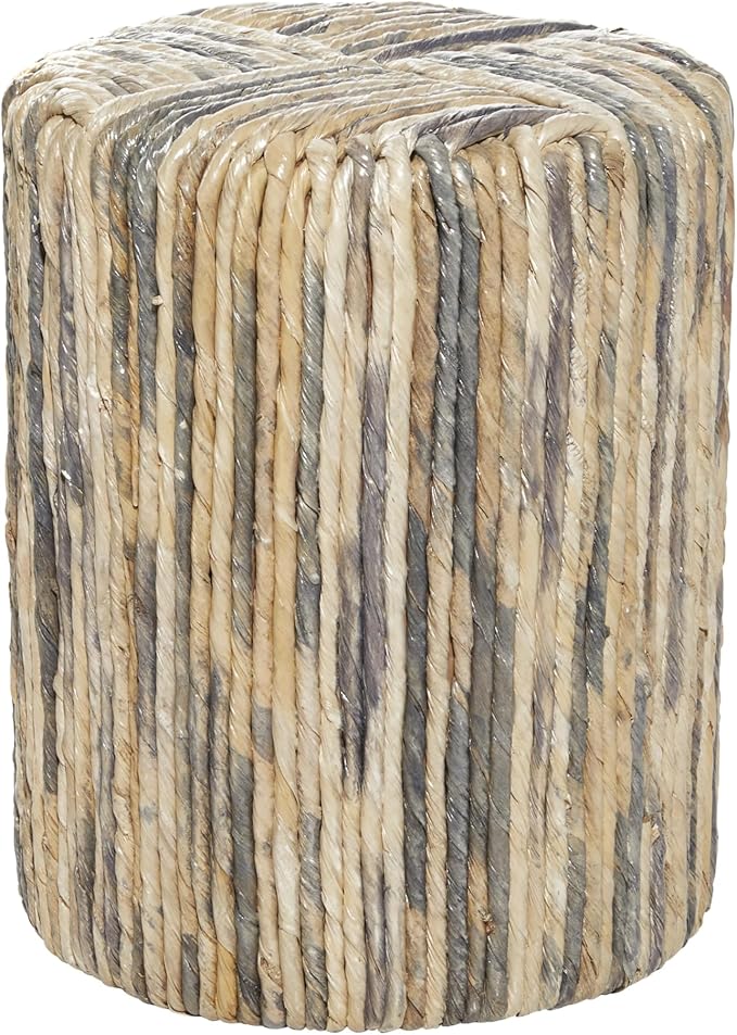 Deco 79 Banana Leaf Woven Accent Table, 15" x 15" x 18", Multi Colored