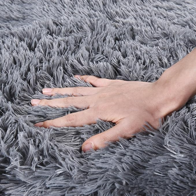 Rugs for Living Room 5x7, Soft Shaggy Modern Shag Area Rug for Bedroom, Upgrade Non-Slip Plush Fluffy Carpet for Kids Boys Girls Room Home Decor Aesthetic, Grey