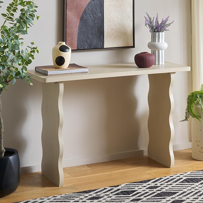 SAFAVIEH Home Collection Preslyn Sand Console Table for Entryway, Living Room, Foyer