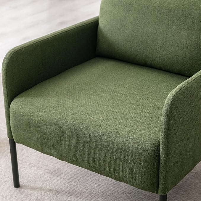 Kmax Accent Chair, Small Upholstered Living Room Chair with Back Cushion and Wide Seat for Small Speace Apartment Bedroom - Green