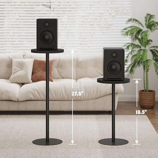 TUTOTAK Tall Round Side Table, Small End Table, Beside Table, Drink Table, Pedestal Side Table, livingroom, Black TB01BK065