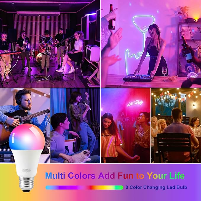 Ambimall Floor Lamps with Smart Light Bulb, RGB + Color Temperatures Bright Dimmable Smart Floor lamp(White Shade & Black Pole)