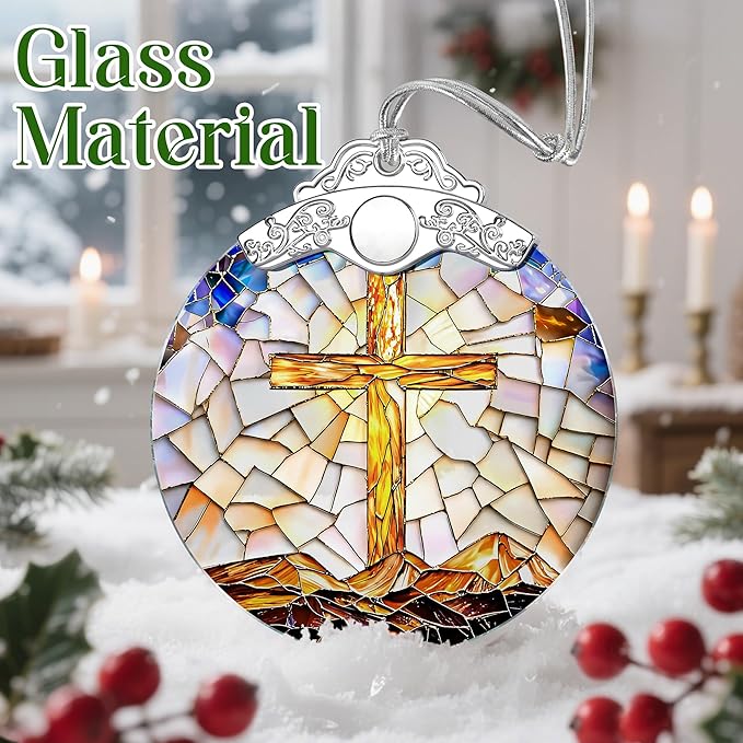 Catholic Cross Ornament, Christian Christmas Ornament, Christmas Tree Ornament, Religious Home Decor, Christian Gifts for Her, Religious Gifts, Gift Exchange, Gift Idea - Pattern B