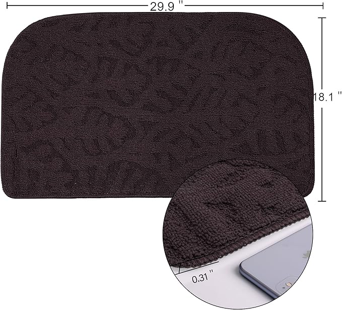 TOONOW Indoor Doormats Front Door Mat,32 "x17, Low-Profile Machine Washable Kitchen Rug, Absorbent Mud Half Round Entrance Mat for Outdoors, Entryway, Patio, Bedroom,Purple