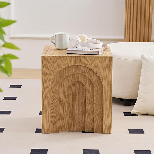 15.74'' Square Coffee Table for Living Room, Minimalist Coffee Table Modern Coffee Table, Tea Table Side Table End Table Small Coffee Table Accent Table Bedside Table for Apartment Office,Nature