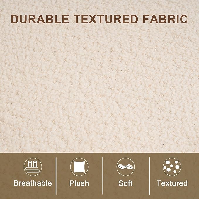 Oversized Accent Chair, Modern Single Sofa Cloud Chairs with Removable Pillow, Deep Seat Comfy Armchair for Living Room Bedroom Reading Nook - Upholstered Lounge Chair (Beige, Set of 2)