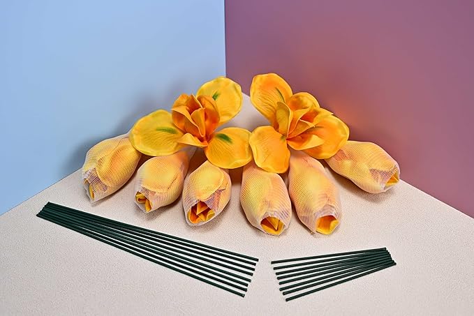 8pcs Luxury PU Orange Flowers Real Touch Wedding Bouquets Artificial Flowers for Decoration DIY Floral Gifts Home Office Table Decor Farmhouse Table Centerpiece Decorations