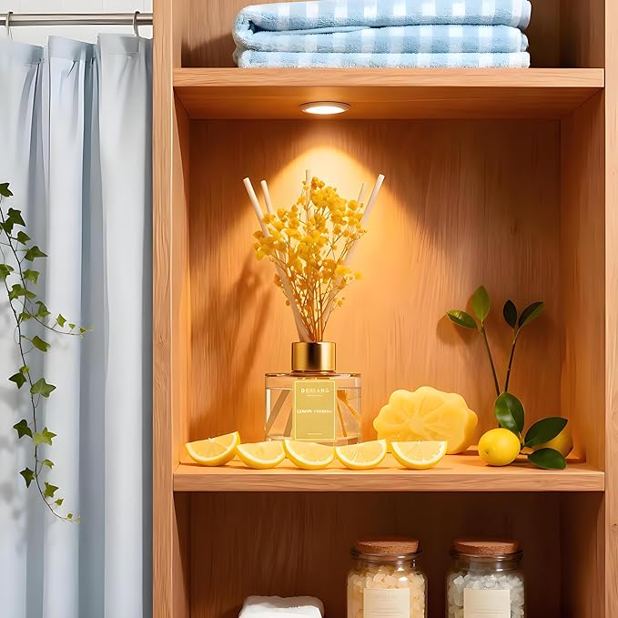 Reed Diffuser Set - 3.38 fl oz (100ml) Lemon Verbena Essential Oil with 6 Reed Sticks | Home & Bathroom Decor