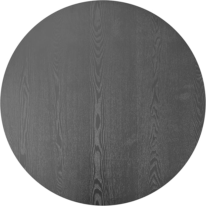 39.37 Inch Round Drum Coffee Table with Storage, Handcraft Fluted Drum Coffee Table, Modern Wooden Round Coffee Table Center Table with Sturdy Pedestal for Living Room Apartment(Black)