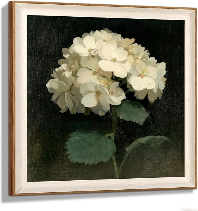 YUEYARIT Framed wall art, vintage wall decor, modern farmhouse style Retro hydrangea flowers decor,12X12Inches