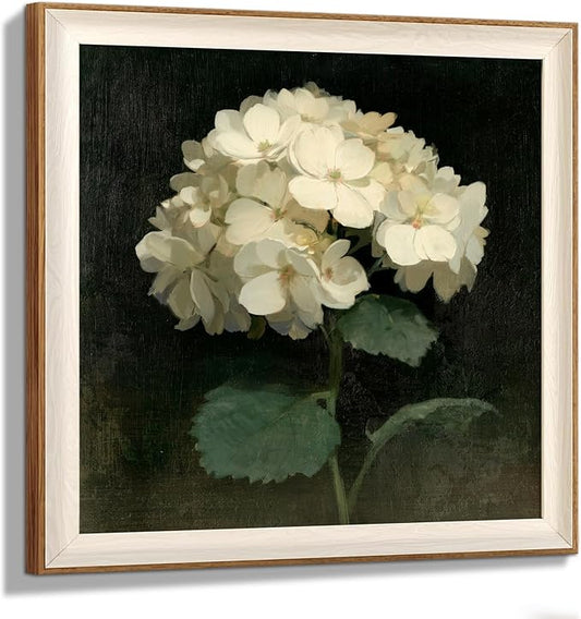 YUEYARIT Framed wall art, vintage wall decor, modern farmhouse style Retro hydrangea flowers decor,12X12Inches