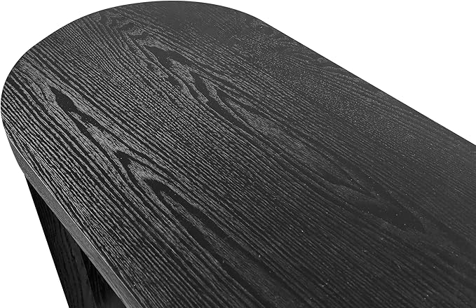 kevinplus 60'' Modern Black Console Table Sofa Table for Entryway Living Room, Sturdy Construction, Curved Legs, Black