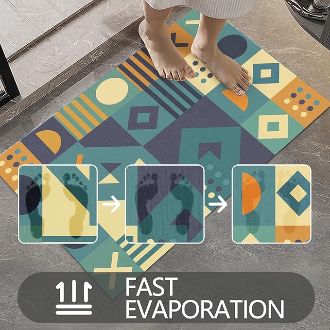 Ultra Thin Door Mat Indoor Entrance, 1/10 in Thin Door Mats for Inside Entry, Non-Slip Rubber Backing Washable Doormat, Fade Resistant, Absorbent, Low Profile Dirt Trapper, 30"X17"