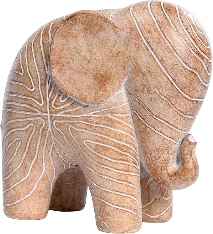 Elephant Statue, African Animal Decor, Wooden Elephant Gift for Women, Boho Decor for Living Room, Shelf, Office（1Pack, Big）