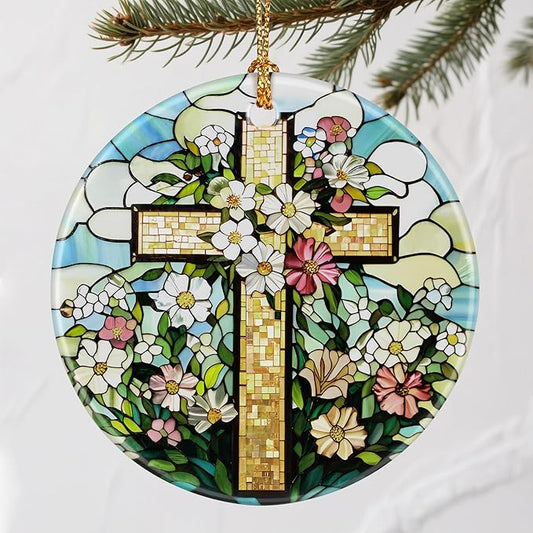 Beautiful Cross Christmas Ornaments: Christmas Tree Ornaments & Holiday Decor – Religious Gifts, Perfect Holiday Presents & Gift Ideas for Christian, Friend, Coworker, and FA