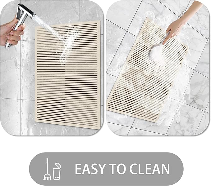 Ultra Thin Door Mat Indoor Entrance, 1/10 in Thin Door Mats for Inside Entry, Non-Slip Rubber Backing Washable Doormat, Fade Resistant, Absorbent, Low Profile Dirt Trapper, 30"X17"