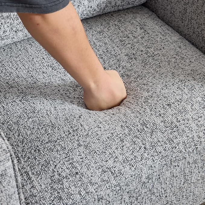 VINGLI Accent Chair for Living Room Chairs Reading Chair for Bedroom Chair Scooped Arm Chair Mid Century Modern Accent Chairs Upholstered Comfy Chair for Apartment, Waiting Room (2, Texture Gray)