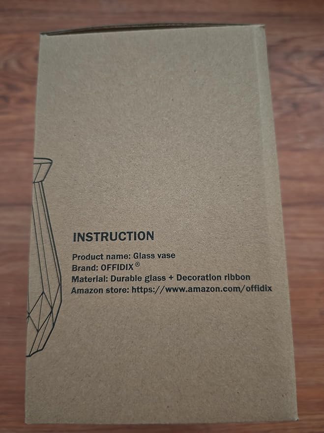 OFFIDIX Glass Vase Gradient Multicolor with Geometric Faceted Design Art Decorative Flower Vase for Wedding, Dinning, Bookshelf, Home Decoration or Gift