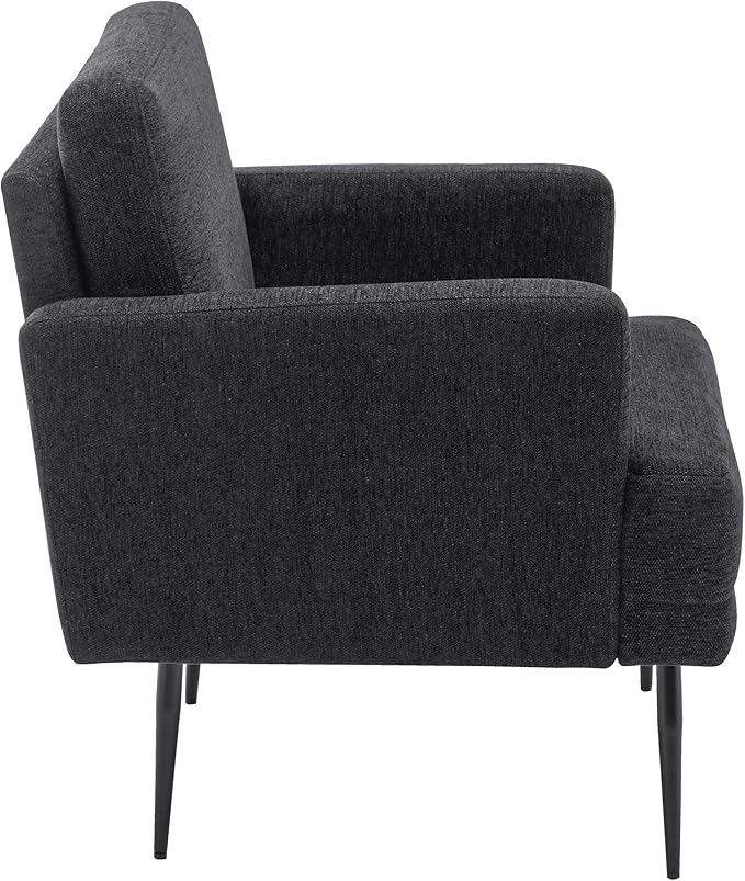 MINCETA Accent Chair,Modern Reading Accent Chairs with Back and Arms,Upholstered Armchair for Living Room,Performance Fabric in Charcoal Gray