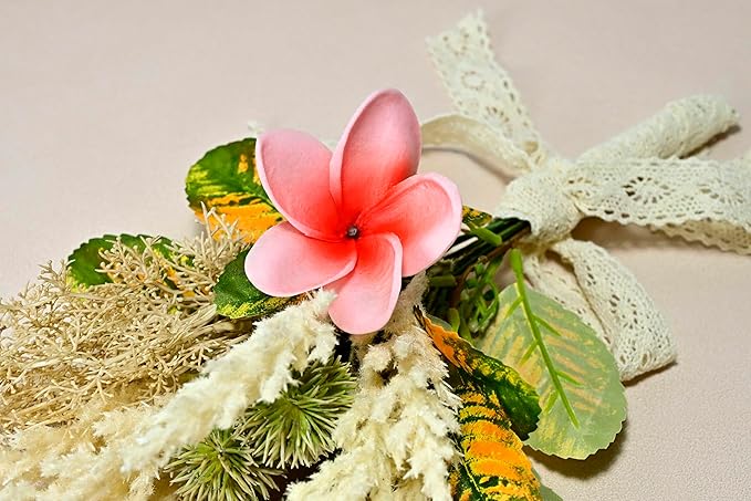 10pcs Gradient Grapefruit Pink Flowers PU Real Touch Flowers Hawaiian Plumeria Tropical Artificial Flowers for DIY Floral Gifts Wedding Home Office Table Decor Farmhouse Table Centerpiece Decorations