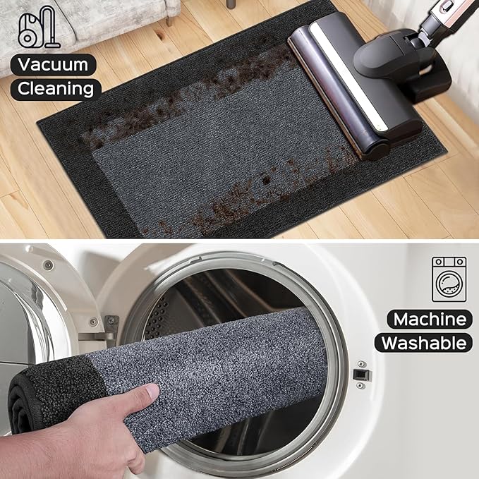 Machine Washable Kitchen Rug 32" x 84", Non Slip Kitchen Mat for Floor, Absorbent Entrance Runner Rug for Bedroom, Hallway, Bathroom, Door (Roll Packing)