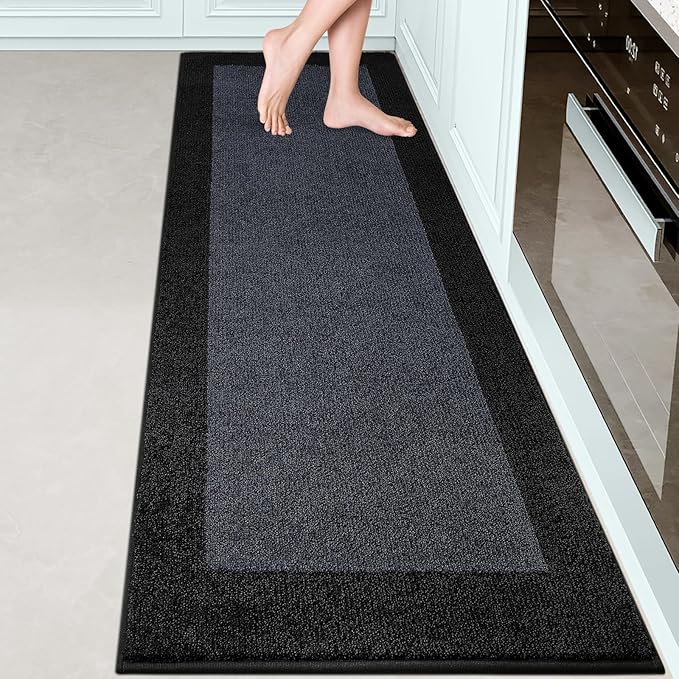 Machine Washable Kitchen Rug 24" x 84", Non Slip Kitchen Mat for Floor, Absorbent Entrance Runner Rug for Bedroom, Hallway, Bathroom, Door (Roll Packing)