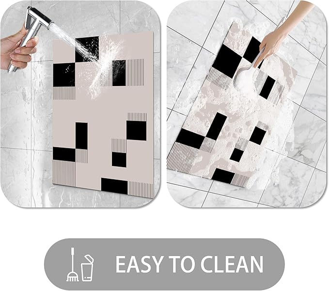 Ultra Thin Door Mat Indoor Entrance, 1/10 in Thin Door Mats for Inside Entry, Non-Slip Rubber Backing Washable Doormat, Fade Resistant, Absorbent, Low Profile Dirt Trapper, 30"X17"