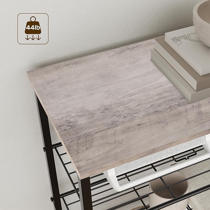 10 Tier Shoe Rack, Large Capacity Shoe Storage Organizer Holds 40 Pairs, Sturdy and Stable, for Entryway, Hallway, Closet, Dorm Room, Greige and Black SS10BG