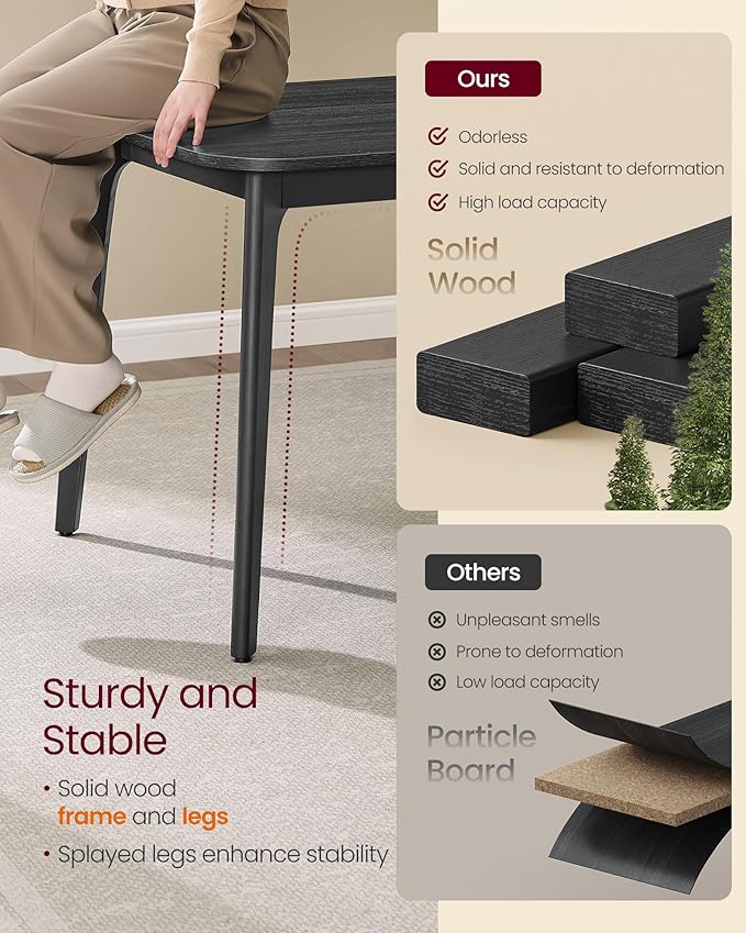 VASAGLE MAEZO Collection - Extendable Dining Table for 4/6/8, Kitchen Table with Tapered Legs, Curved Transitions, for Dining Room, Kitchen, Home Office, Charcoal Gray UKDT090B01V1