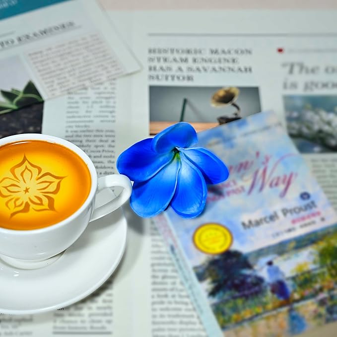 Birthday Gifts for Women 10pcs Bright Blue Flowers PU Real Touch Flowers Hawaiian Plumeria Frangipani Artificial Flowers for DIY Birthday Gifts Wedding Gifts Home Decor Table Centerpiece