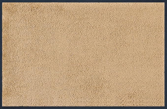 Wash and Dry Monotone Rug, Sahara Tan Non-Slip Washable Doormat 20x29.5 in (Small)