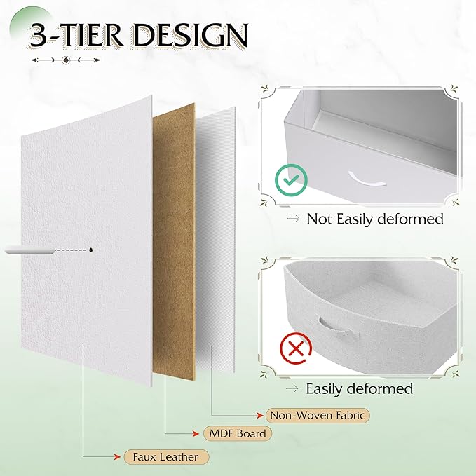 Tall Console Table with 15 Fabric Drawers, Entryway Table with Storage, Tall Storage Organizer with Wood Top, Steel Frame for Living Room, Hallway, Office, White