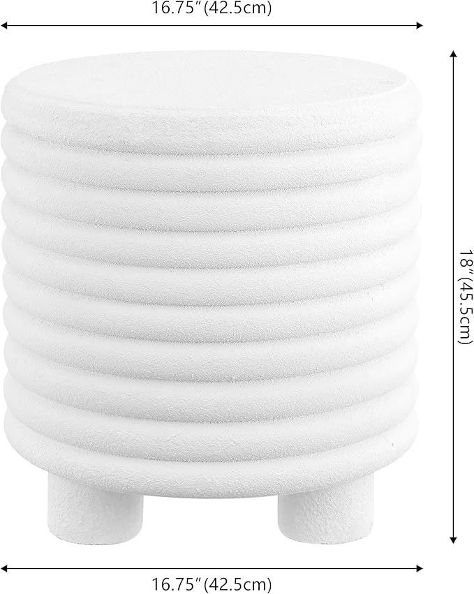 JONATHAN Y TBL1107B Evans 18" Minimalist Modern 3-Legged Drum Indoor/Outdoor Accent Table, Contemporary, Mid-Century, Art Deco,Bohemian, Patio, Garden, Bathroom, Living Room, White Frosted