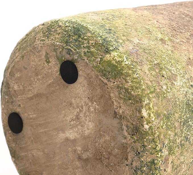 LuxenHome Rustic Vintage Cement Vase,Farmhouse Flower Vase for Room Decor Dining Table Decor,Ginger Root Brown Cement 11-Inch Tall Cylinder Vase Entry Way Table Home Decor Living Room Decor