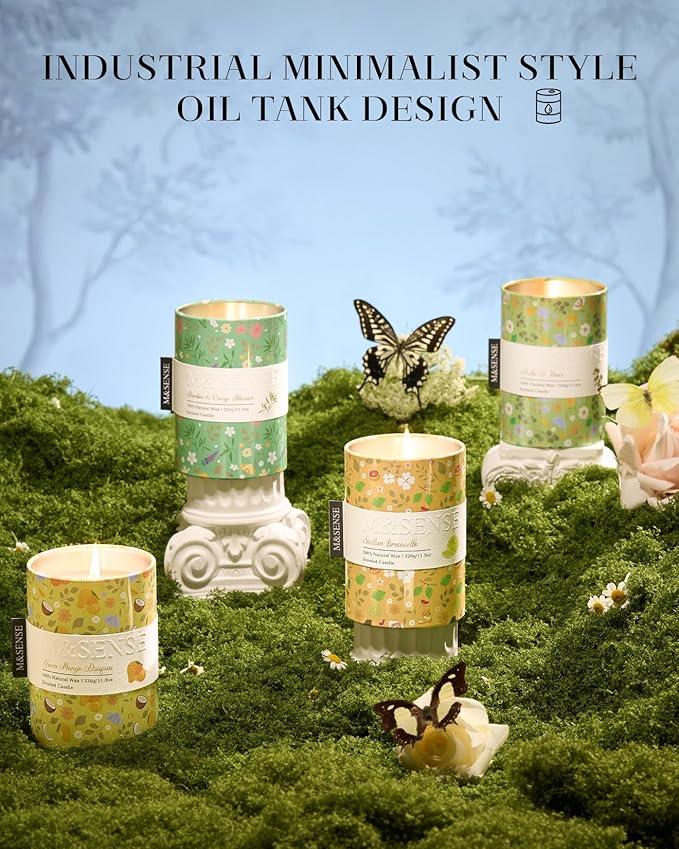 M&SENSE Sicilian Limoncello Scented Candle, Lemon Candle 11.3oz,Summer Soy Wax for Home Scented, Floral Candles Gift for Spring Holiday, Up to 70 Hours Burning Long-Lasting Fragrance