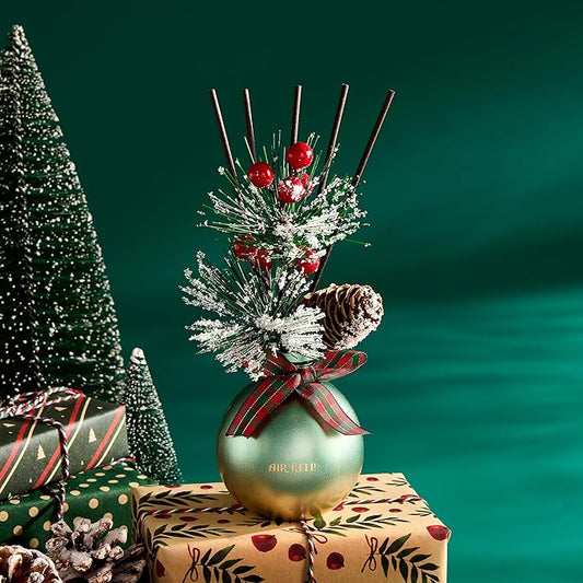 Airkeep Reed Diffuser Set, 5.07 oz(150ml) Balsam & Cedar Christmas Scented Diffuser with 8 Oil Diffuser Sticks,Home Fragrance Essential Oil Reed Diffuser for Home Room Bathroom Shelf Decor