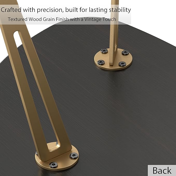 Manora Simple Dark Brown Oval Wood Coffee Table, Modern Tea Table for Living Room or Office, Cute Small Center Table for Compact Space