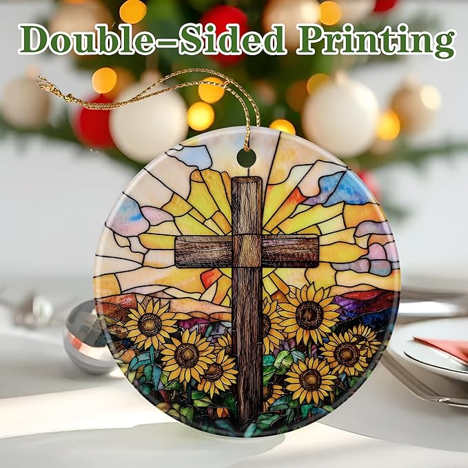 Christmas Ornament, Christian Christmas Decoration, Cross Ornaments for Xmas Tree, Holiday Ornament, Religious Decor, Gift Ideas, Baptism Gift, Christian Gifts, Religious Gifts