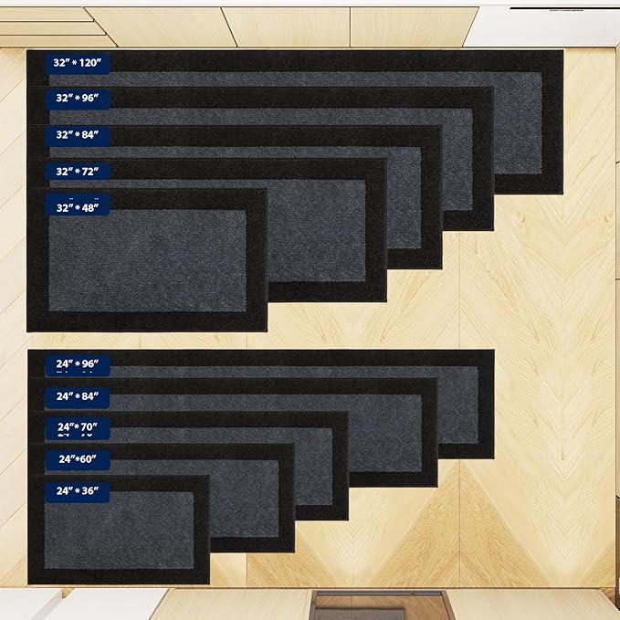 Machine Washable Runner Rug 32" x 120", Non Slip Kitchen Mat for Floor, Absorbent Entryway Rug for Kitchen, Bedroom, Living Room, Hallway, Door (Roll Packing)