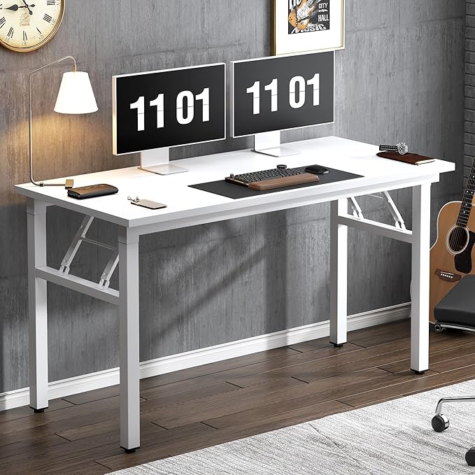 Need 47 inches Computer Desk Office Desk Folding Table with BIFMA Certification Computer Table Workstation, White AC5DW-120