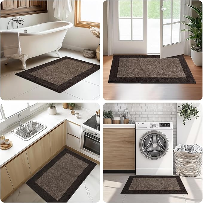 Machine Washable Kitchen Rug 24" x 36", Non Slip Kitchen Mat for Floor, Absorbent Entrance Throw Rug for Bedroom, Hallway, Bathroom, Door